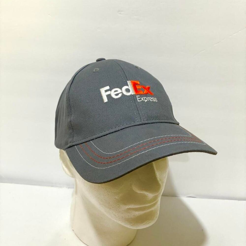 FedEx Express Baseball Cap Hat OSFM Grey Embroidered Snapback BDA